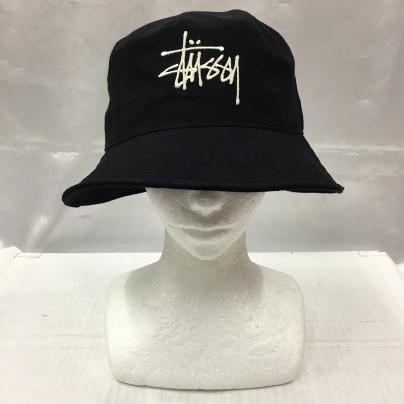 ステューシー STUSSY 帽子 ハット バケットハット バケハ L XL ロゴ、文字 黒 / ブラック /  メンズ USED 古着 中古 10105075