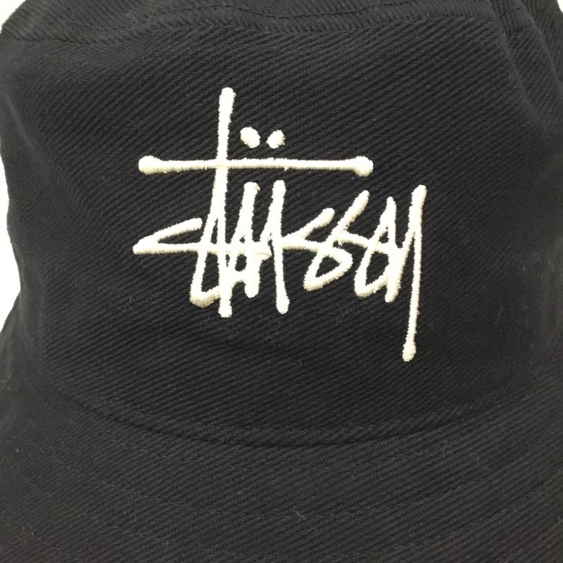 ステューシー STUSSY 帽子 ハット バケットハット バケハ L XL ロゴ、文字 黒 / ブラック /  メンズ USED 古着 中古 10105075