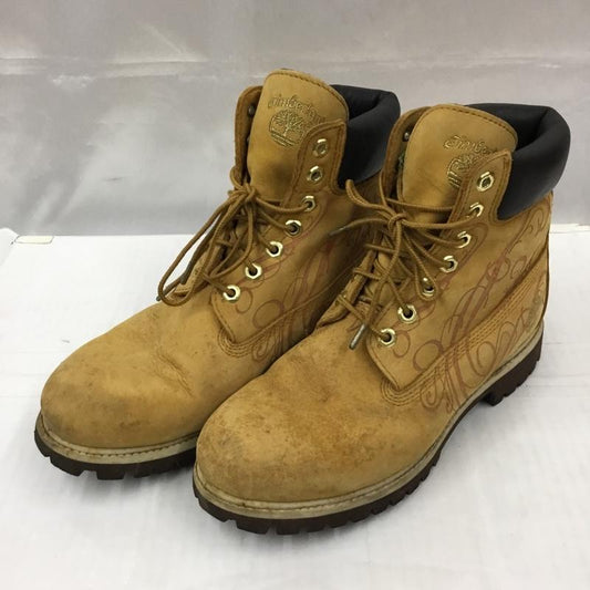 ティンバーランド Timberland ブーツ ショートブーツ 4340 レザー 8.5W 型押し US：8.5 ロゴ、文字 キャメル / キャメル /  メンズ USED 古着 中古 10105080