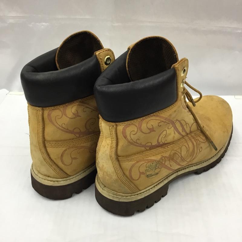 ティンバーランド Timberland ブーツ ショートブーツ 4340 レザー 8.5W 型押し US：8.5 ロゴ、文字 キャメル / キャメル /  メンズ USED 古着 中古 10105080