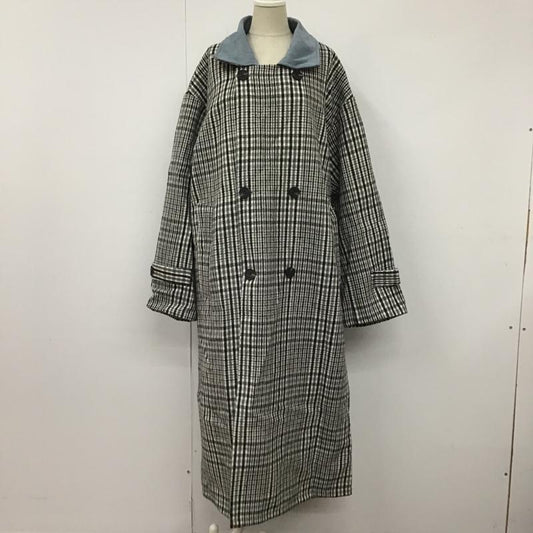 アビトーキョー ABITOKYO コート コート一般 A01B3932AB ダブルチェスターコート ロングコート アウター 0 チェック 黒 / ブラック / X 白 / ホワイト / X 灰 / グレー /  レディース USED 古着 中古 10105094