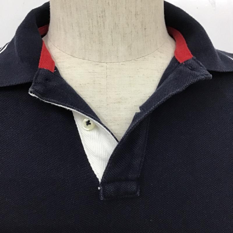 ポロラルフローレン POLO RALPH LAUREN ポロシャツ 半袖 半袖ポロシャツ カラーシャツ 半袖カットソー M ロゴ、文字 紺 / ネイビー /  メンズ USED 古着 中古 10105102