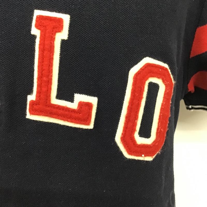 ポロラルフローレン POLO RALPH LAUREN ポロシャツ 半袖 半袖ポロシャツ カラーシャツ 半袖カットソー M ロゴ、文字 紺 / ネイビー /  メンズ USED 古着 中古 10105102