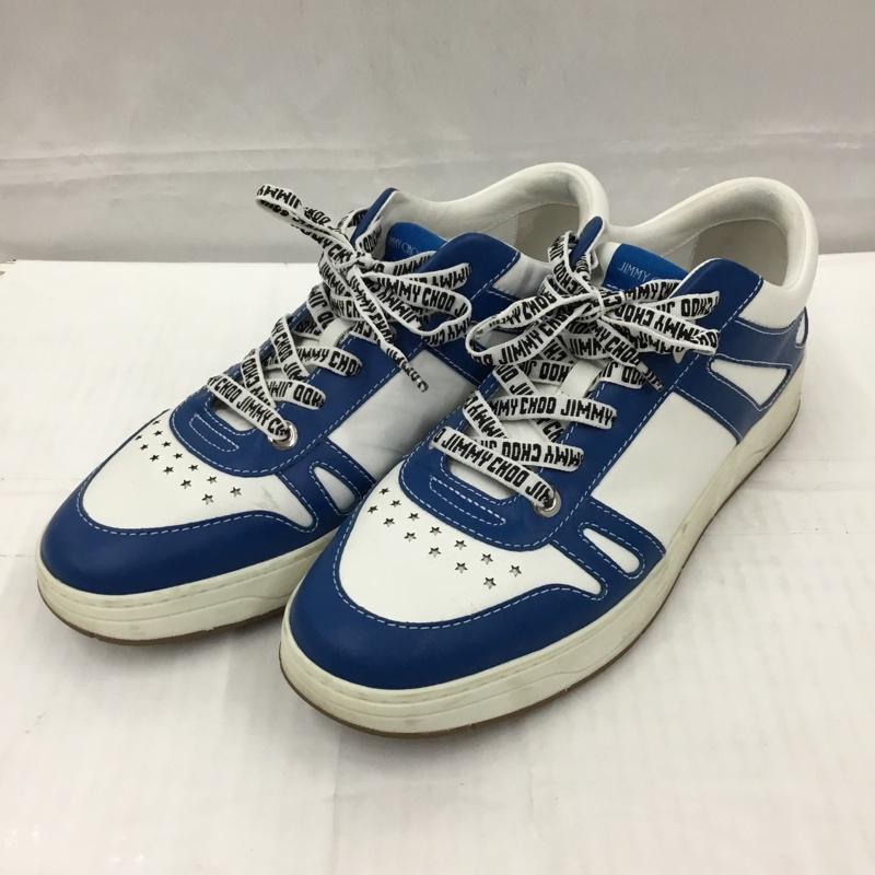 ジミーチュウ JIMMY CHOO スニーカー スニーカー HAWAII レザー 43 ロゴ、文字 白 / ホワイト / X 青 / ブルー /  メンズ USED 古着 中古 10105133