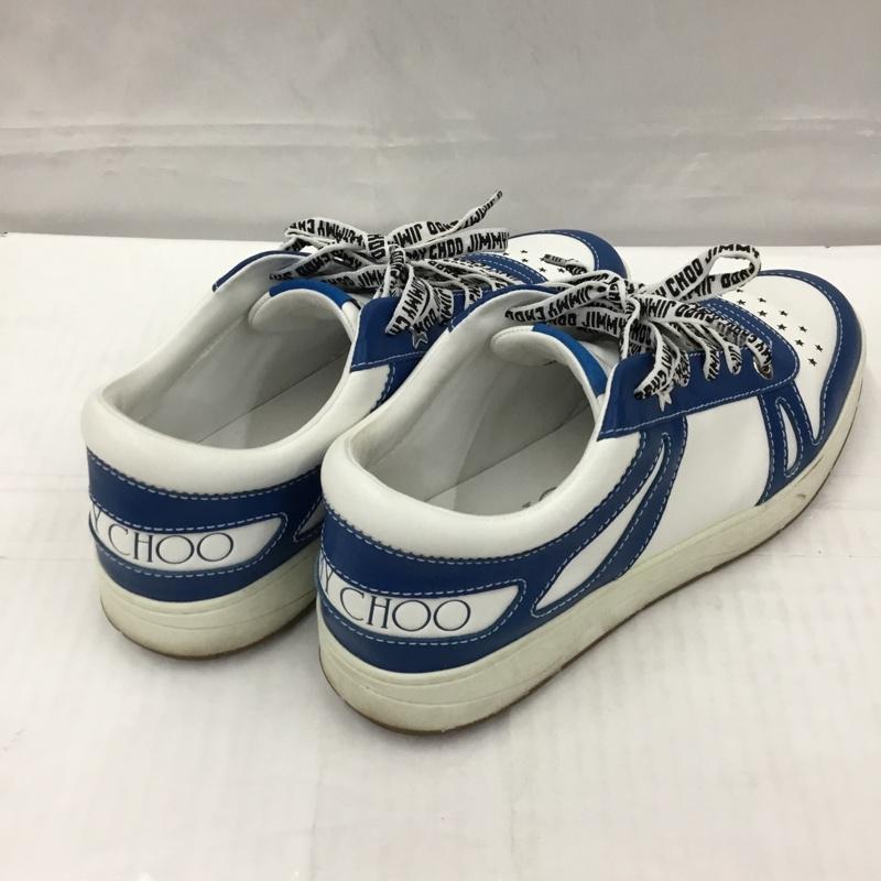 ジミーチュウ JIMMY CHOO スニーカー スニーカー HAWAII レザー 43 ロゴ、文字 白 / ホワイト / X 青 / ブルー /  メンズ USED 古着 中古 10105133