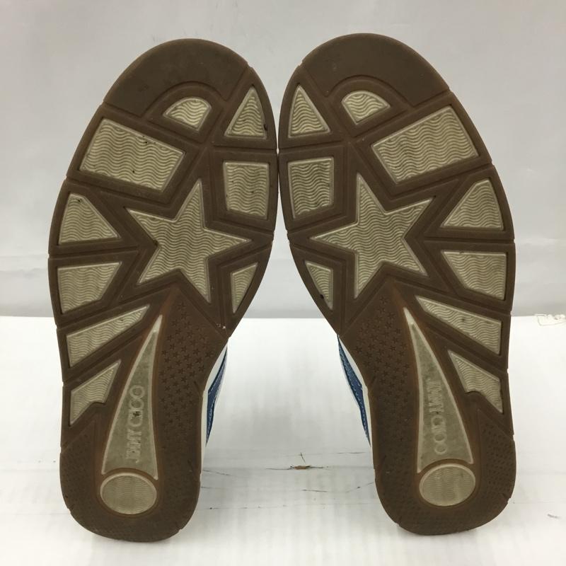 ジミーチュウ JIMMY CHOO スニーカー スニーカー HAWAII レザー 43 ロゴ、文字 白 / ホワイト / X 青 / ブルー /  メンズ USED 古着 中古 10105133