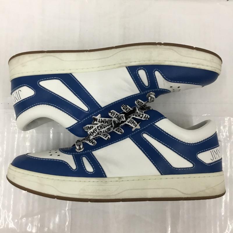 ジミーチュウ JIMMY CHOO スニーカー スニーカー HAWAII レザー 43 ロゴ、文字 白 / ホワイト / X 青 / ブルー /  メンズ USED 古着 中古 10105133