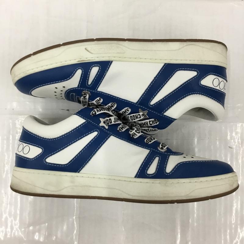 ジミーチュウ JIMMY CHOO スニーカー スニーカー HAWAII レザー 43 ロゴ、文字 白 / ホワイト / X 青 / ブルー /  メンズ USED 古着 中古 10105133