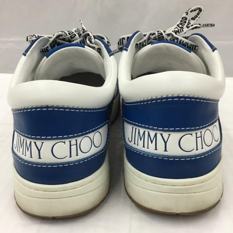 ジミーチュウ JIMMY CHOO スニーカー スニーカー HAWAII レザー 43 ロゴ、文字 白 / ホワイト / X 青 / ブルー /  メンズ USED 古着 中古 10105133