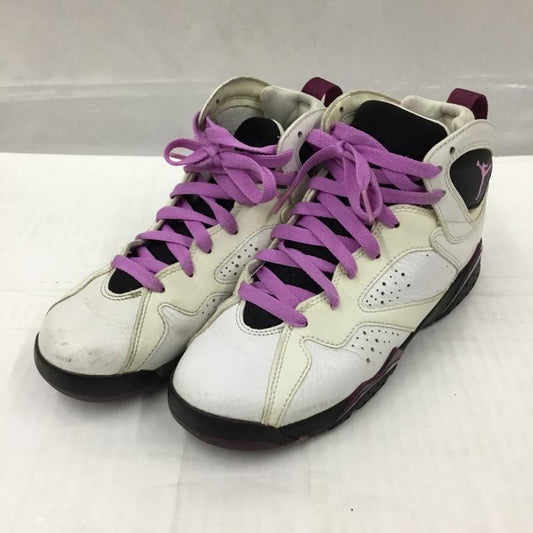 ナイキ NIKE スニーカー スニーカー 442960-127 AIR JORDAN 7 RETRO GG 23.5cm 23.5cm ロゴ、文字 白 / ホワイト / X 黒 / ブラック / X 紫 / パープル /  レディース USED 古着 中古 10105134