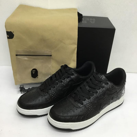 アベイシングエイプ A BATHING APE スニーカー スニーカー NEIGHBORHOOD ネイバーフッド BAPE STA 1J23191901 27.0cm ロゴ、文字 黒 / ブラック /  メンズ USED 古着 中古 10105144