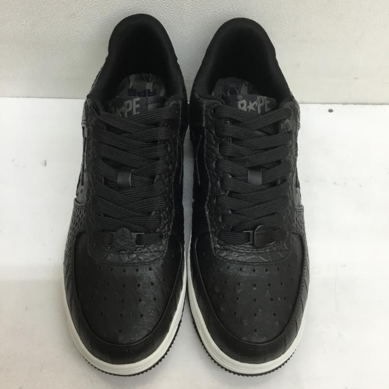 アベイシングエイプ A BATHING APE スニーカー スニーカー NEIGHBORHOOD ネイバーフッド BAPE STA 1J23191901 27.0cm ロゴ、文字 黒 / ブラック /  メンズ USED 古着 中古 10105144