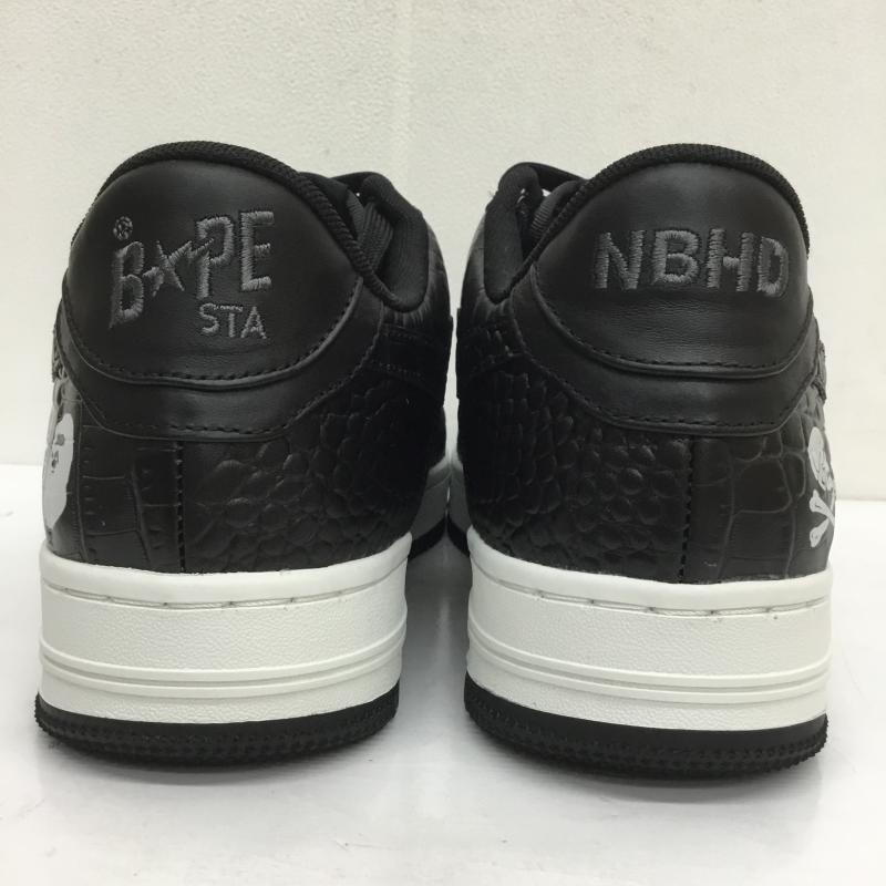 アベイシングエイプ A BATHING APE スニーカー スニーカー NEIGHBORHOOD ネイバーフッド BAPE STA 1J23191901 27.0cm ロゴ、文字 黒 / ブラック /  メンズ USED 古着 中古 10105144