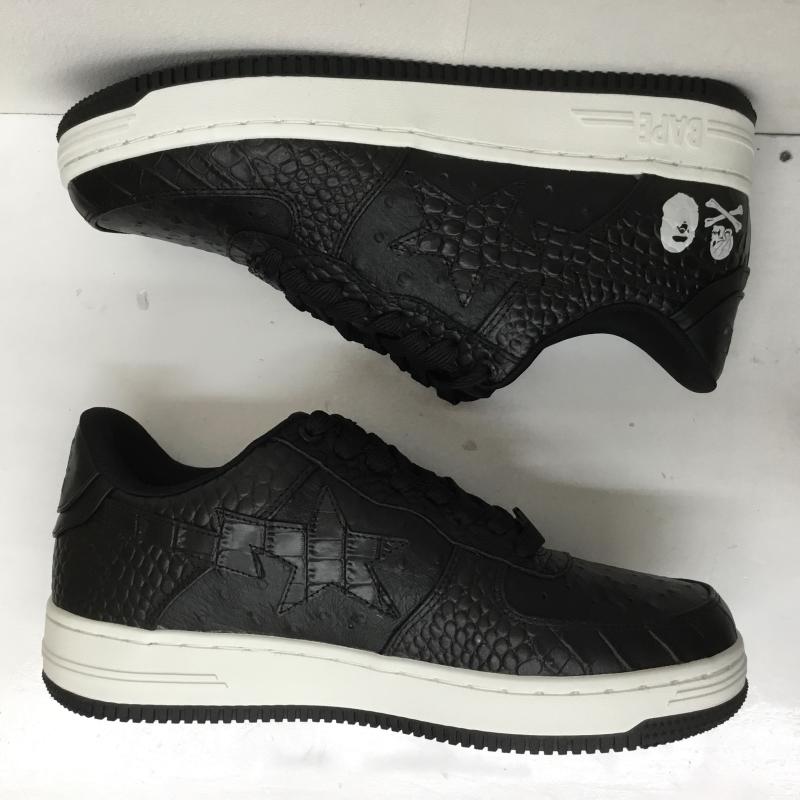 アベイシングエイプ A BATHING APE スニーカー スニーカー NEIGHBORHOOD ネイバーフッド BAPE STA 1J23191901 27.0cm ロゴ、文字 黒 / ブラック /  メンズ USED 古着 中古 10105144