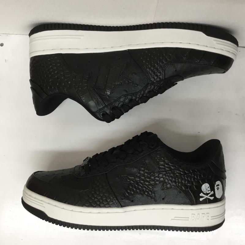 アベイシングエイプ A BATHING APE スニーカー スニーカー NEIGHBORHOOD ネイバーフッド BAPE STA 1J23191901 27.0cm ロゴ、文字 黒 / ブラック /  メンズ USED 古着 中古 10105144