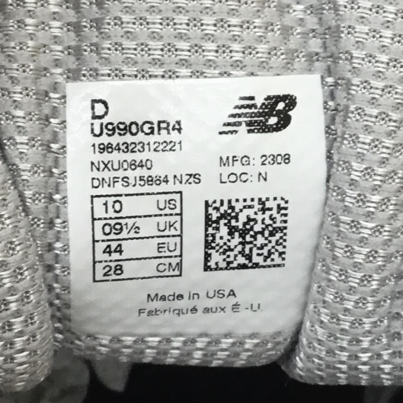 ニューバランス New Balance スニーカー スニーカー U990GR4 USA製 28.0cm ロゴ、文字 灰 / グレー /  メンズ USED 古着 中古 10105149