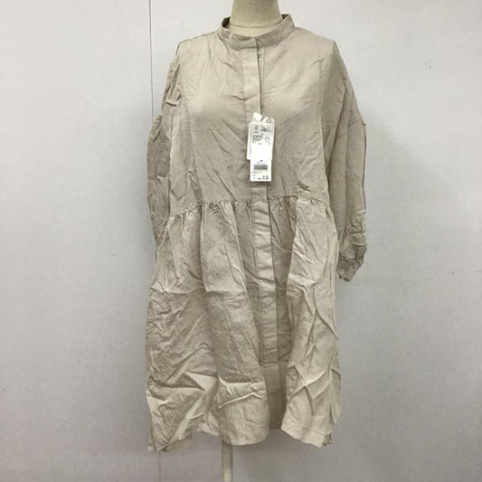 グローバルワーク GLOBAL WORK カットソー 半袖 GW621001ST 切替チュニックワンピース 半袖カットソー ノーカラーシャツカットソー FREE 無地 灰 / グレー /  レディース USED 古着 中古 10105167