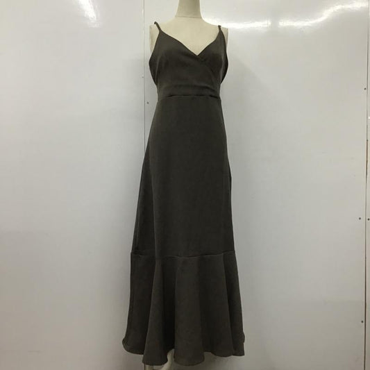エミプラス emi+ ワンピース ロングスカート キャミソールロングワンピース フレアスカートワンピース 無地 茶 / ブラウン /  レディース USED 古着 中古 10105174