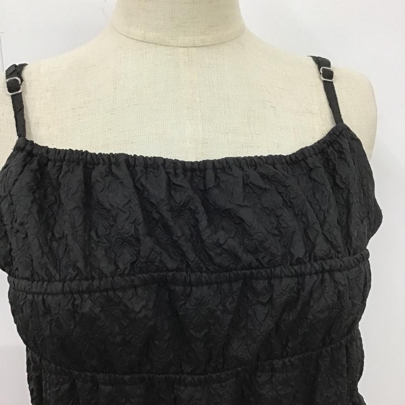 ナイスクラップ NICE CLAUP ワンピース ロングスカート 0132090260 シャーリングキャミワンピース ノースリーブキャミワンピース ロングワンピース FREE 無地 黒 / ブラック /  レディース USED 古着 中古 10105175