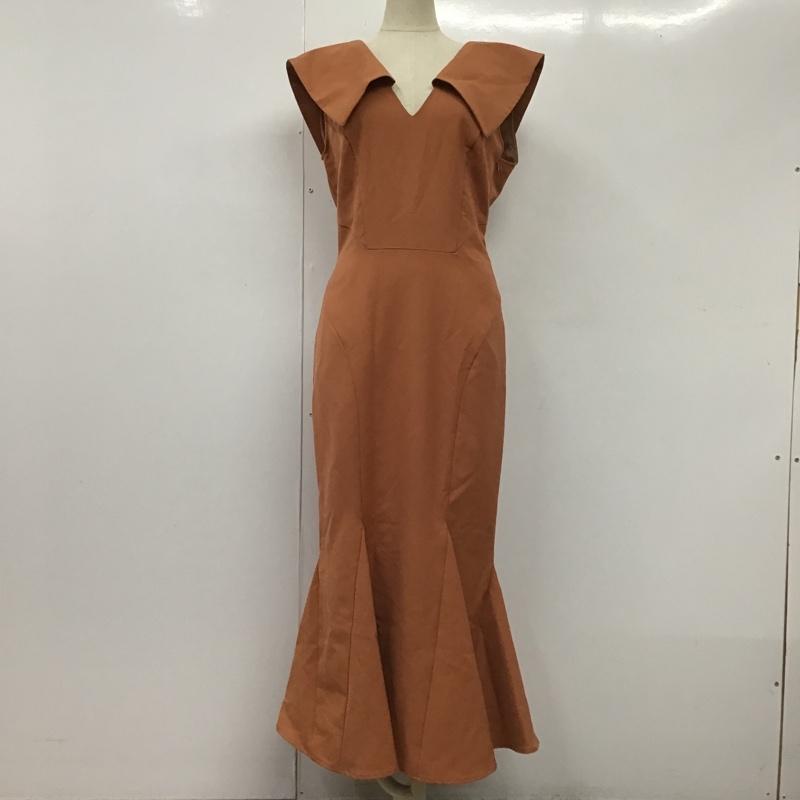 リエンダ rienda ワンピース ロングスカート 110FA333-0950 BigカラーデザインマーメイドOP ロングワンピース ノースリーブ フレアワンピース S 無地 橙 / オレンジ /  レディース USED 古着 中古 10105176