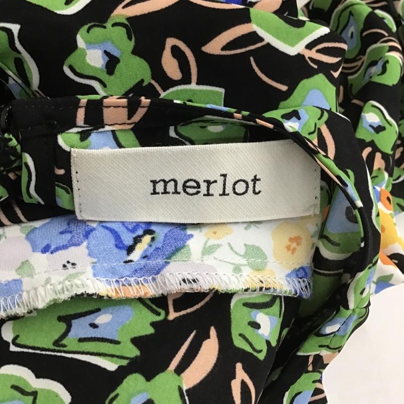 メルロー merlot ワンピース ロングスカート 長袖ロングワンピース 総柄切替ワンピース クルーネックワンピース FREE 花柄 X 総柄 マルチカラー / マルチカラー /  レディース USED 古着 中古 10105177