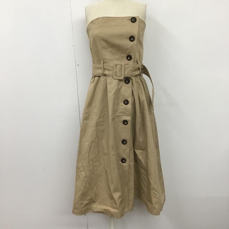 アズールバイマウジー AZUL BY MOUSSY ワンピース ひざ丈スカート 250DSM33-272D 2WAYトレンチベアワンピース ロングスカート M 無地 ベージュ / ベージュ /  レディース USED 古着 中古 10105179