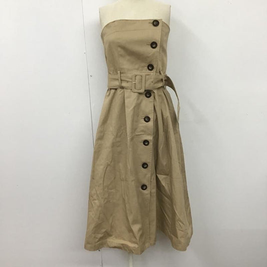 アズールバイマウジー AZUL BY MOUSSY ワンピース ひざ丈スカート 250DSM33-272D 2WAYトレンチベアワンピース ロングスカート M 無地 ベージュ / ベージュ /  レディース USED 古着 中古 10105179