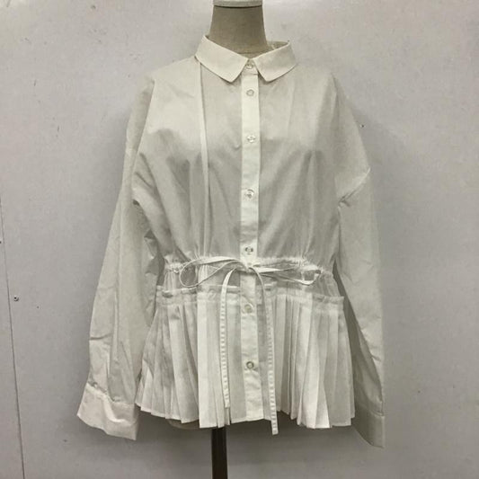 レイビームス Ray BEAMS シャツ、ブラウス 長袖 長袖シャツ カラーシャツ カジュアルシャツ 裾プリーツシャツ 無地 白 / ホワイト /  レディース USED 古着 中古 10105201