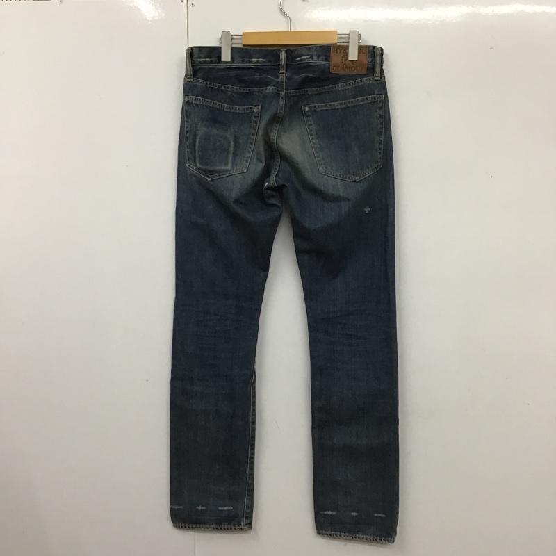 ヒステリックグラマー HYSTERIC GLAMOUR パンツ デニム、ジーンズ 0263AP20 スリムパンツ 加工パンツ ペイントパンツ スタッズ 32インチ 総柄 インディゴ / インディゴ /  メンズ USED 古着 中古 10105210