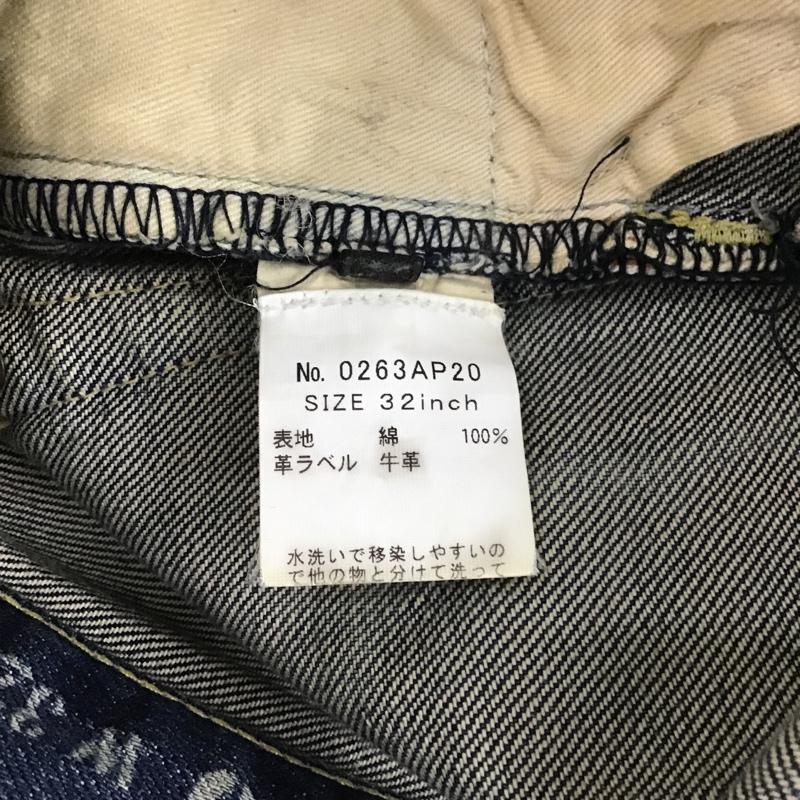 ヒステリックグラマー HYSTERIC GLAMOUR パンツ デニム、ジーンズ 0263AP20 スリムパンツ 加工パンツ ペイントパンツ スタッズ 32インチ 総柄 インディゴ / インディゴ /  メンズ USED 古着 中古 10105210