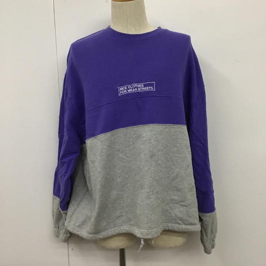 エクストララージ XLARGE トレーナー 長袖 長袖スウェット クルーネックカットソー 長袖トレーナー L ロゴ、文字 灰 / グレー / X 青 / ブルー /  メンズ USED 古着 中古 10105214