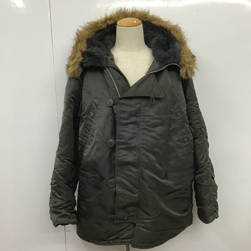 アルファインダストリー Alpha Industries ジャケット、上着 ジャンパー、ブルゾン ジップアップジャケット アウター カジュアルジャケット フード付きジャケット L 無地 カーキ / カーキ /  メンズ USED 古着 中古 10105218