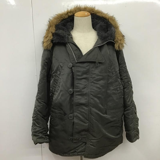 アルファインダストリー Alpha Industries ジャケット、上着 ジャンパー、ブルゾン ジップアップジャケット アウター カジュアルジャケット フード付きジャケット L 無地 カーキ / カーキ /  メンズ USED 古着 中古 10105218