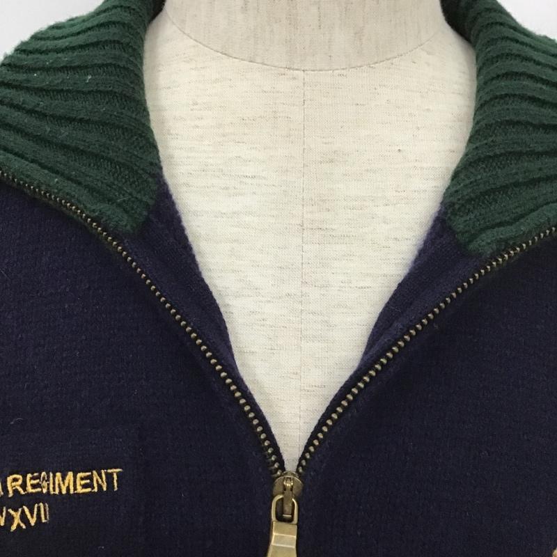 ポロバイラルフローレン Polo by RALPH LAUREN ジャケット、上着 ジャンパー、ブルゾン ジップアップジャケット ニットカジュアルジャケット ジップアップセーター LL ロゴ、文字 紺 / ネイビー /  メンズ USED 古着 中古 10105220
