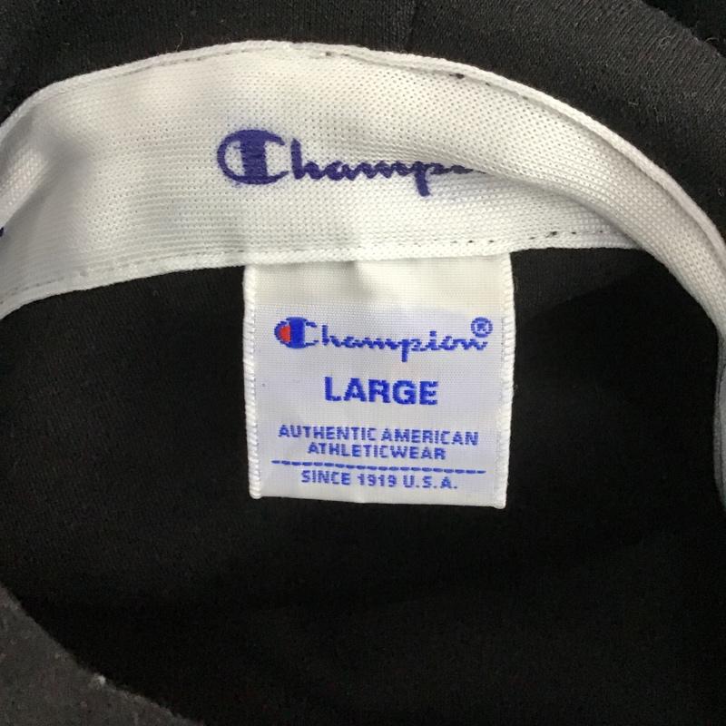 チャンピオン Champion パーカー 長袖 C3-Q110 プルオーバーパーカー 長袖パーカー スウェット L ロゴ、文字 黒 / ブラック /  メンズ USED 古着 中古 10105221