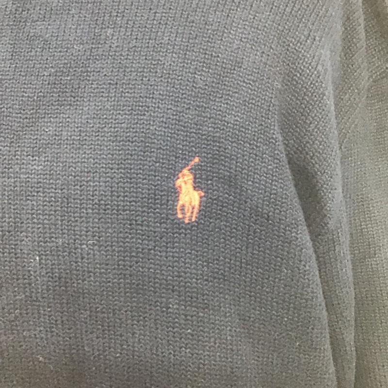 ポロバイラルフローレン Polo by RALPH LAUREN ジャケット、上着 ジャンパー、ブルゾン ジップアップジャケット ジップアップニットジャケット タートルネック セーター L ロゴ、文字 紺 / ネイビー /  メンズ USED 古着 中古 10105222
