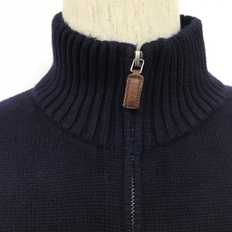 ポロバイラルフローレン Polo by RALPH LAUREN ジャケット、上着 ジャンパー、ブルゾン ジップアップジャケット ジップアップニットジャケット タートルネック セーター L ロゴ、文字 紺 / ネイビー /  メンズ USED 古着 中古 10105222