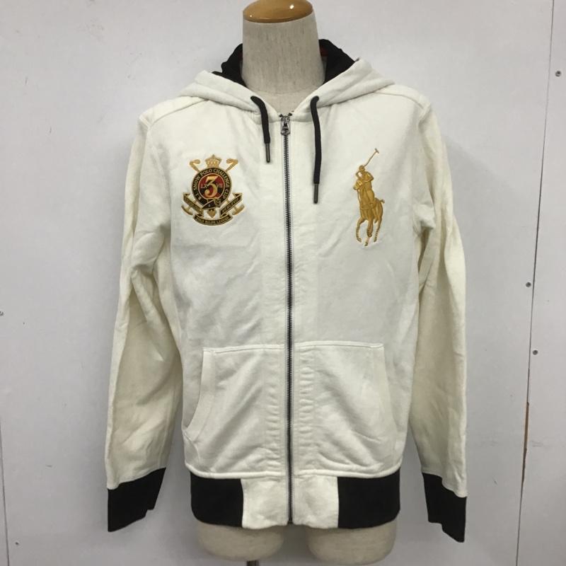 ポロバイラルフローレン Polo by RALPH LAUREN パーカー 長袖 ジップアップジャケット パーカー ジップパーカー スウェット L ロゴ、文字 白 / ホワイト /  メンズ USED 古着 中古 10105224