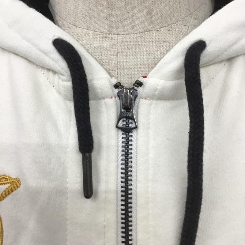 ポロバイラルフローレン Polo by RALPH LAUREN パーカー 長袖 ジップアップジャケット パーカー ジップパーカー スウェット L ロゴ、文字 白 / ホワイト /  メンズ USED 古着 中古 10105224