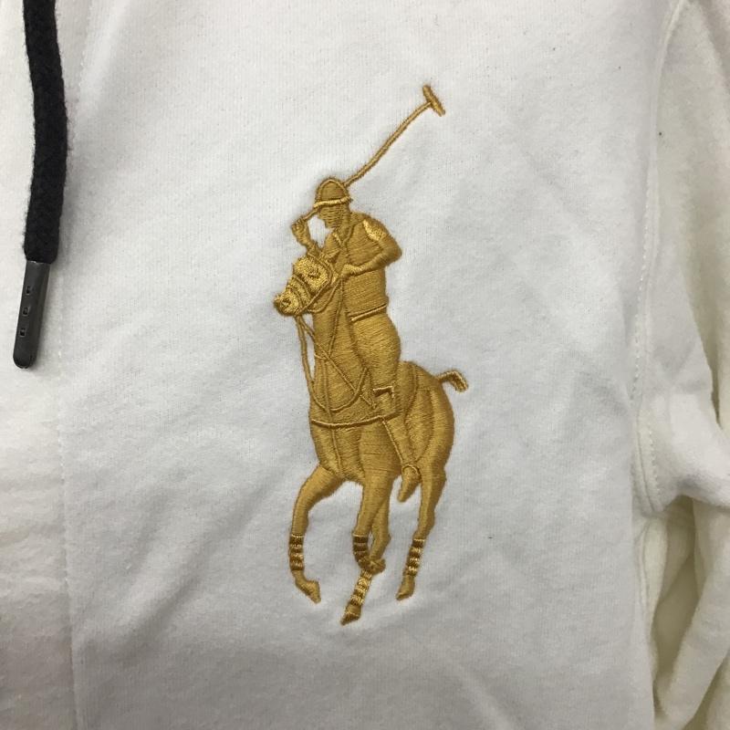 ポロバイラルフローレン Polo by RALPH LAUREN パーカー 長袖 ジップアップジャケット パーカー ジップパーカー スウェット L ロゴ、文字 白 / ホワイト /  メンズ USED 古着 中古 10105224