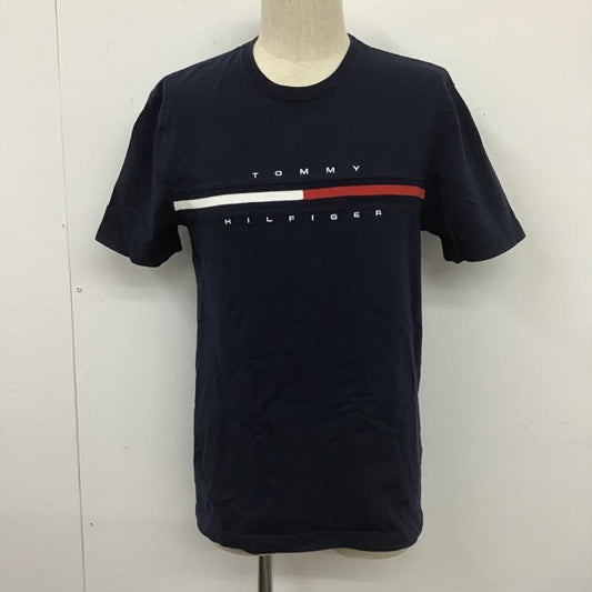 トミーヒルフィガー TOMMY HILFIGER Tシャツ 半袖 半袖カットソー クルーネックカットソー 刺繍Tシャツ L ロゴ、文字 紺 / ネイビー /  メンズ USED 古着 中古 10105225