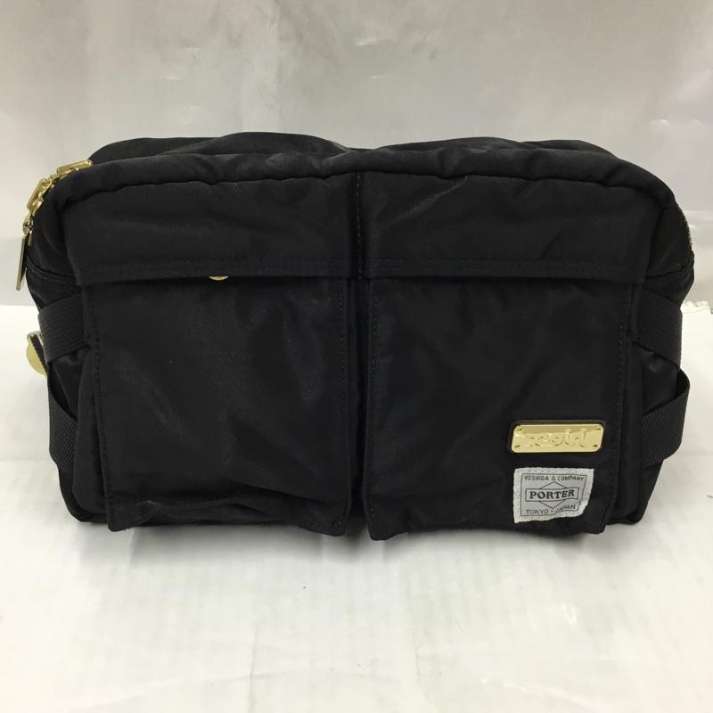 ポーター PORTER ウエストバッグ ウエストバッグ X-GIRL INSIDE LEOPARD WAIST BAG ロゴ、文字 黒 / ブラック / X 金 / ゴールド /  レディース USED 古着 中古 10105245