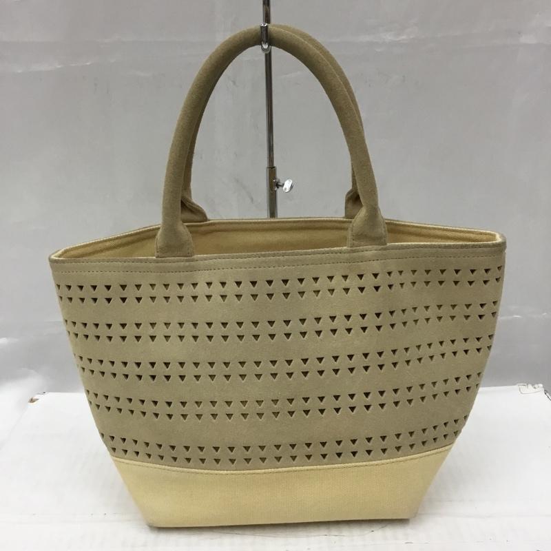 ロンハーマン Ron Herman ハンドバッグ ハンドバッグ フェイクスエード キャンバス パンチング ロゴ、文字 ベージュ / ベージュ /  レディース USED 古着 中古 10105248