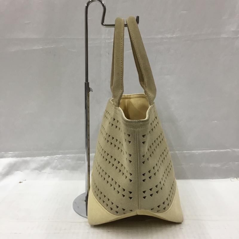 ロンハーマン Ron Herman ハンドバッグ ハンドバッグ フェイクスエード キャンバス パンチング ロゴ、文字 ベージュ / ベージュ /  レディース USED 古着 中古 10105248