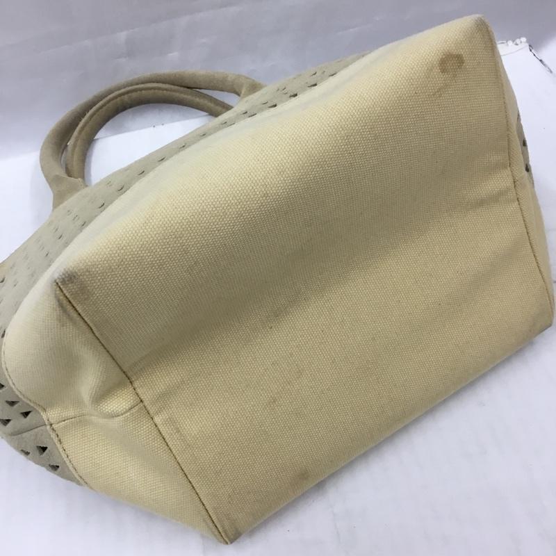 ロンハーマン Ron Herman ハンドバッグ ハンドバッグ フェイクスエード キャンバス パンチング ロゴ、文字 ベージュ / ベージュ /  レディース USED 古着 中古 10105248