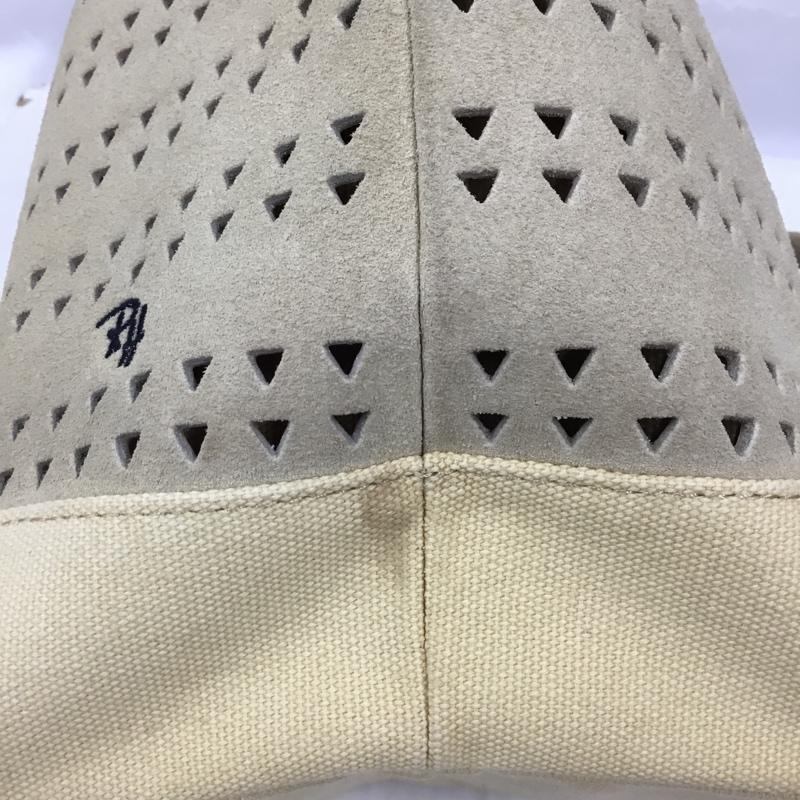 ロンハーマン Ron Herman ハンドバッグ ハンドバッグ フェイクスエード キャンバス パンチング ロゴ、文字 ベージュ / ベージュ /  レディース USED 古着 中古 10105248