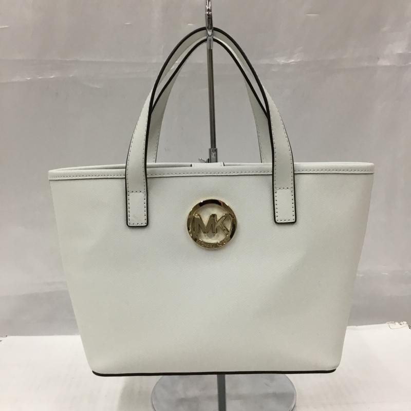 マイケルコース MICHAEL KORS ハンドバッグ ハンドバッグ 35F3GTVT5T レザー ロゴ、文字 白 / ホワイト / X 金 / ゴールド /  レディース USED 古着 中古 10105250