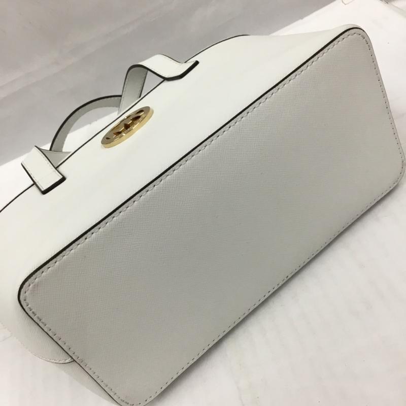 マイケルコース MICHAEL KORS ハンドバッグ ハンドバッグ 35F3GTVT5T レザー ロゴ、文字 白 / ホワイト / X 金 / ゴールド /  レディース USED 古着 中古 10105250