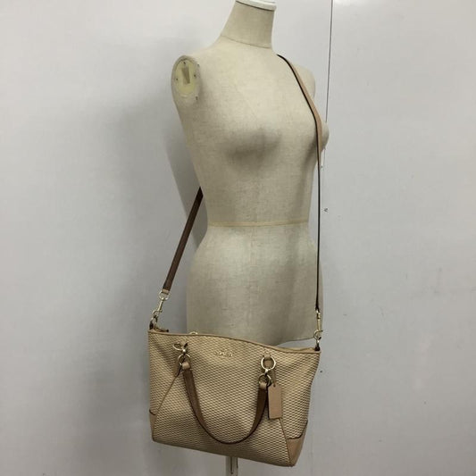 コーチ COACH トートバッグ トートバッグ F57244 ショルダーバッグ 2WAY ロゴ、文字 ベージュ / ベージュ / X アイボリー / アイボリー / X 茶 / ブラウン /  レディース USED 古着 中古 10105298