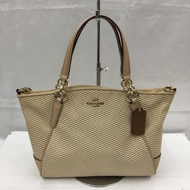 コーチ COACH トートバッグ トートバッグ F57244 ショルダーバッグ 2WAY ロゴ、文字 ベージュ / ベージュ / X アイボリー / アイボリー / X 茶 / ブラウン /  レディース USED 古着 中古 10105298